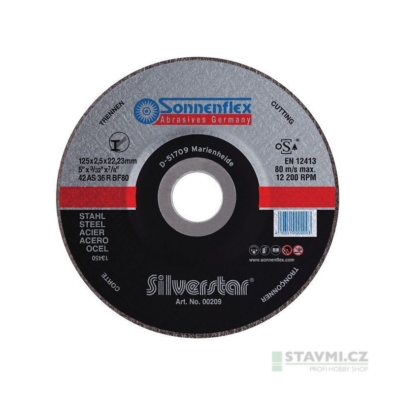 Sonnenflex řezný kotouč SILVER 125x2,0 AS40RFB 77201