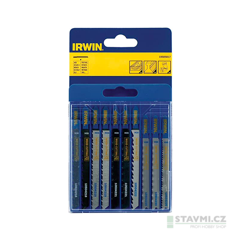 IRWIN sada listů do přímočarých pil pro řezání dřeva a kovu - T-stopka 10505817