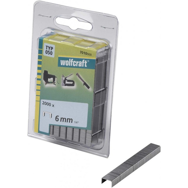 Wolfcraft Široké sponky do sponkovačky výška 6 mm 2000 ks 7010000