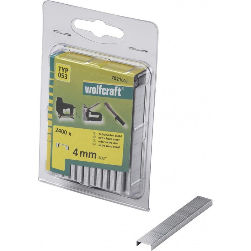 Wolfcraft Široké sponky do sponkovačky výška 4 mm 2400 ks 7021000