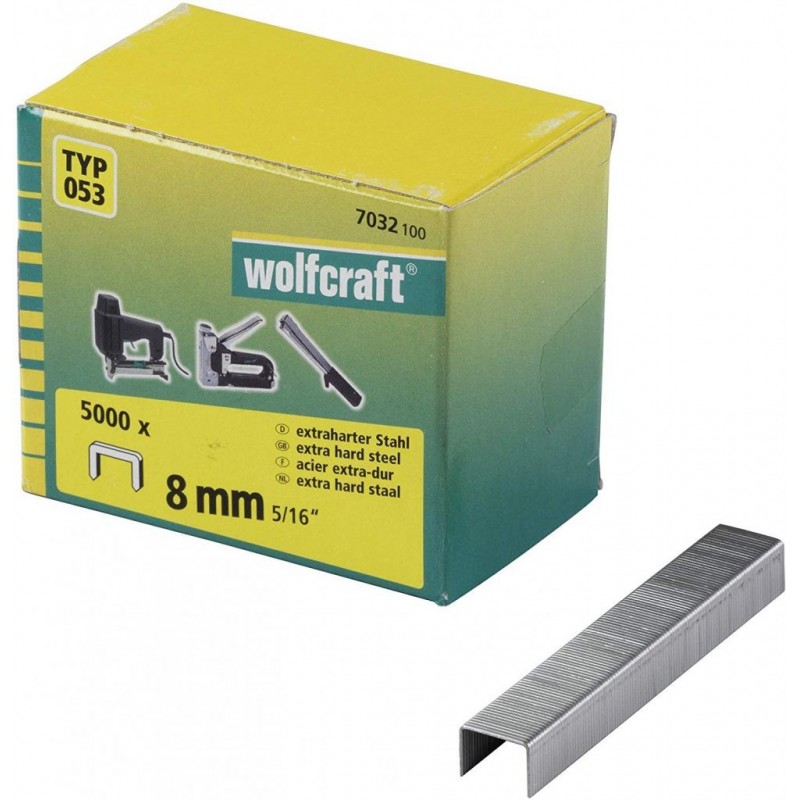 Wolfcraft Široké sponky do sponkovačky výška 8 mm 5000 ks 7032100