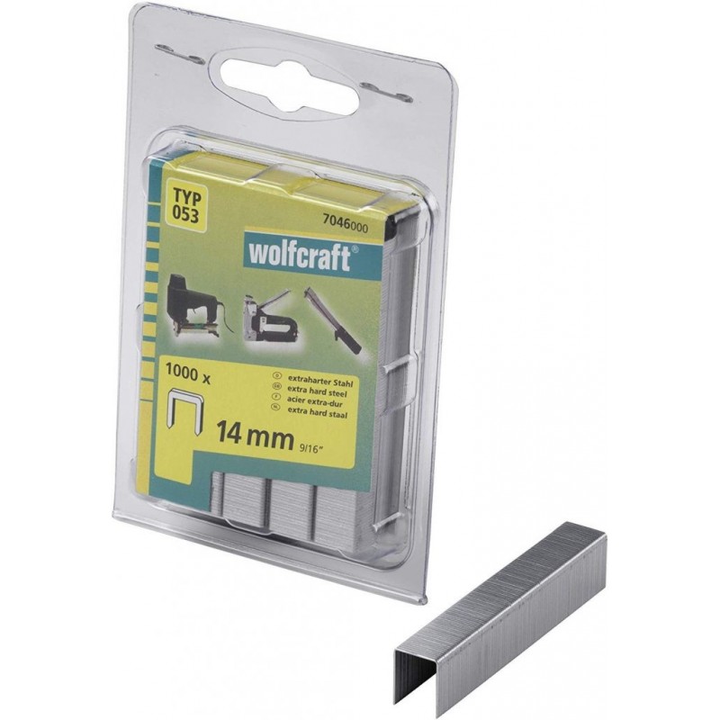 Wolfcraft Široké sponky do sponkovačky výška 14 mm 1000 ks 7046000