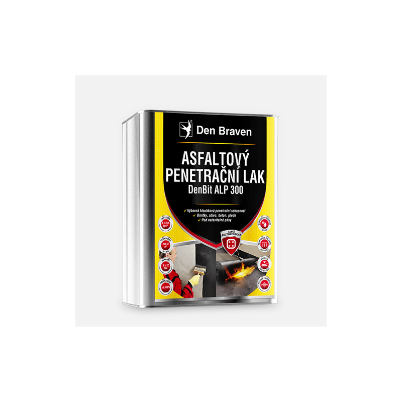 Den Braven Asfaltový penetrační lak DenBit ALP 300, plechový kanystr 4 kg, černý