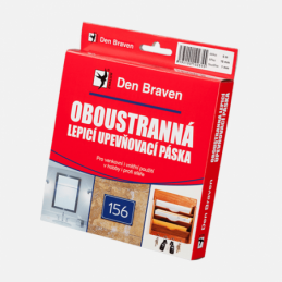 Den Braven Oboustranně lepicí upevňovací páska v krabičce, 15 mm x 1 mm x 5 m, bílá