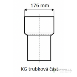 Přechodka PVC (KG, HT) DN 125 na hladký konec litinové trubky DN 125 bez těsnění KGUG