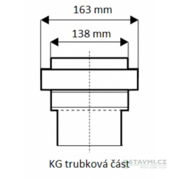 Přechodka PVC (KG, HT) DN 110 na hladký konec kameninové trubky DN 100 KGUS