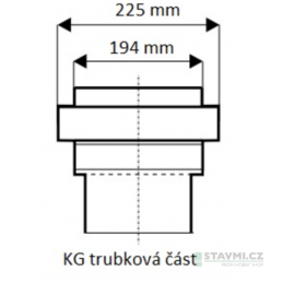 Přechodka PVC (KG, HT) DN 160 na hladký konec kameninové trubky DN 150 KGUS