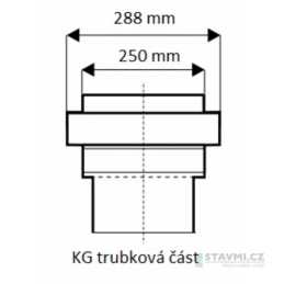 Přechodka PVC (KG, HT) DN 200 na hladký konec kameninové trubky DN 200 KGUS