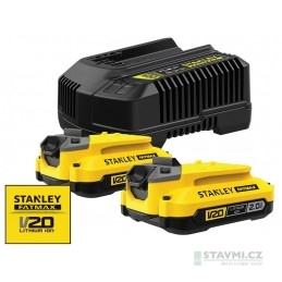 Stanley 2 x 2.0Ah Startovací sada (baterie, nabíječka) V20 SFMCB12D2-QW