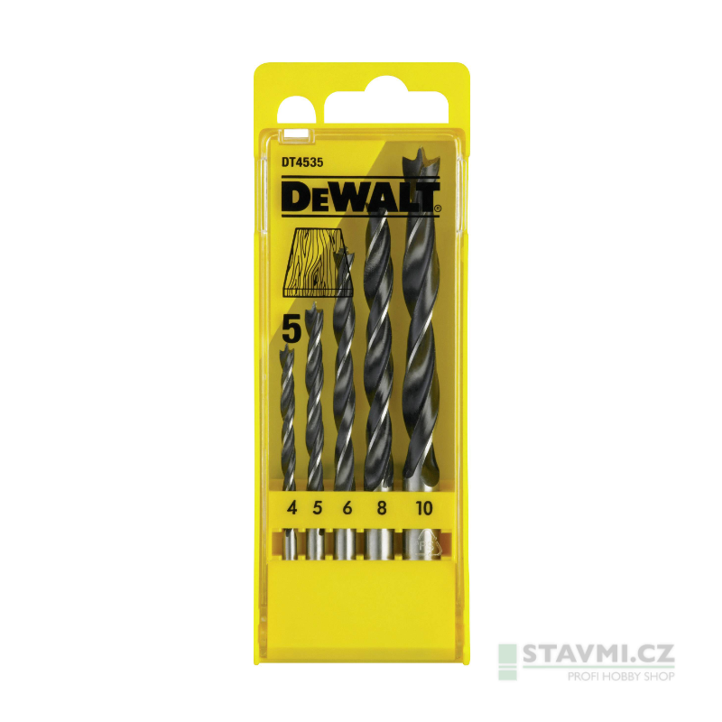 Dewalt DT4535 5-dílná sada vrtáků do dřeva 4 - 10 mm DT4535-QZ