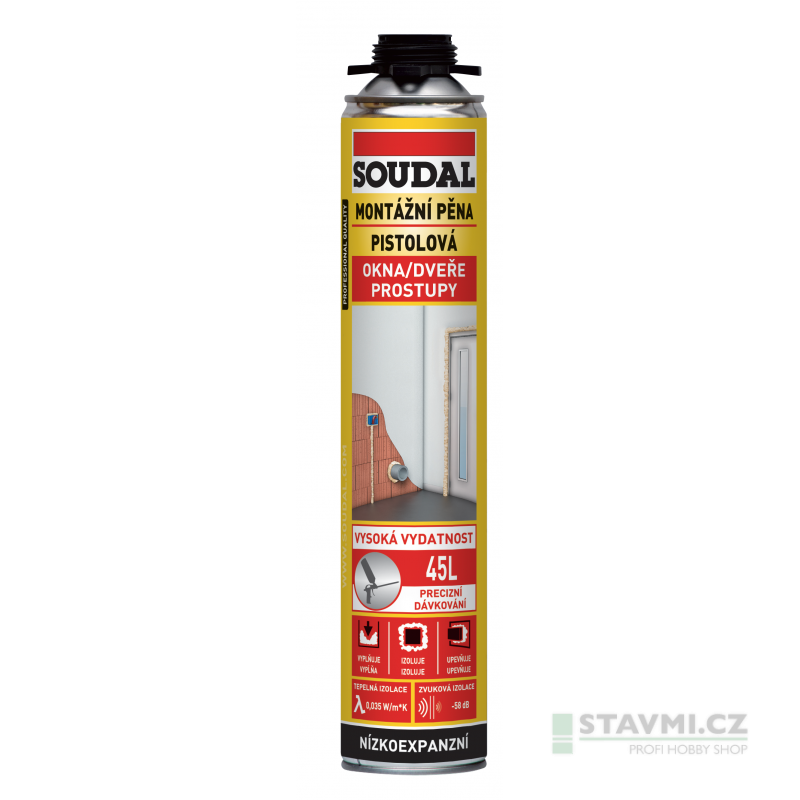 Soudal Montážní pěna nízkoexpanzní pistolová 750ml