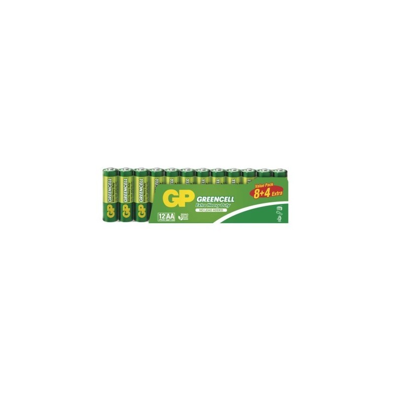 GP zinková baterie GREENCELL AA (R6), 8+4SH