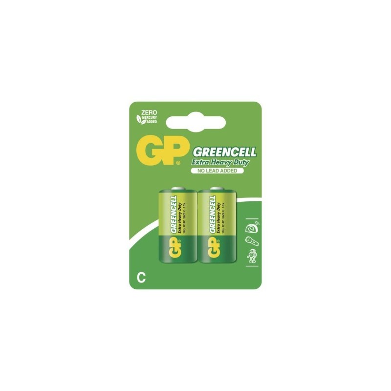 GP zinková baterie GREENCELL C (R14) 2BL