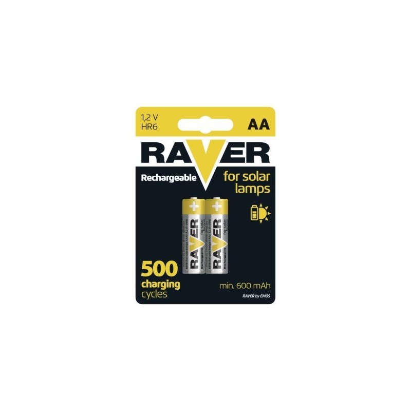 RAVER nab. bat. SOLAR AA (HR6) 600 mAh, 2 ks