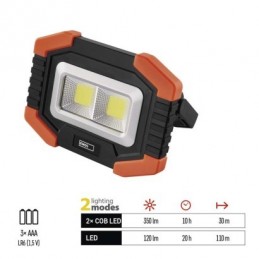 LED SVÍTILNA 2×COB LED + LED 3×AA