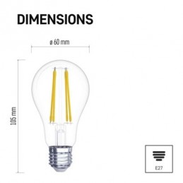 LED FLM A60 7W(75W) 1060lm E27 WW