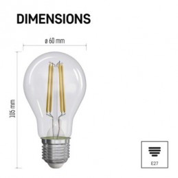 LED FLM A60 DIMM 8,5W(75W) 1055lm WW