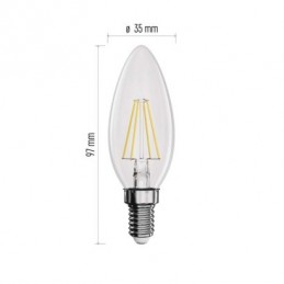 LED FLM CANDLE 3,4W(40W) 470lm E14 WW