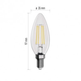 LED FLM CANDLE 6W(60W) 810lm E14 WW