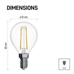 LED FLM MINI GL 1,8W(25W) 250lm E14 NW