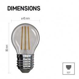 LED FLM MINI GL 3,4W(40W) 470lm E27 NW