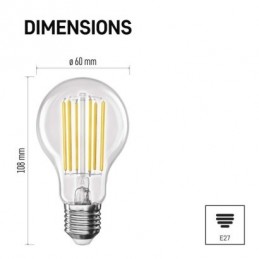 LED FLM A60 7,2W(100W) 1521lm E27 WW  A CLASS