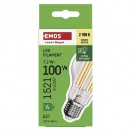 LED FLM A60 7,2W(100W) 1521lm E27 WW  A CLASS