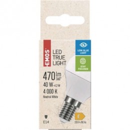 LED TRUE LIGHT GL 4,2W(40W) 470lm E14 NW