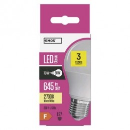 LED CLS A60 7,3W(50W) 645lm E27 WW