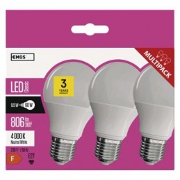 LED CLS A60 8,5W(60W) 806lm E27 NW 3PC