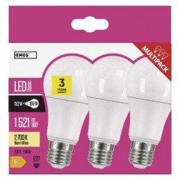 LED CLS A60 13,2W(100W) 1521lm E27 WW 3PC