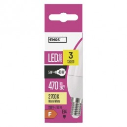 LED CLS CANDLE 5W(40W) 470lm E14 WW