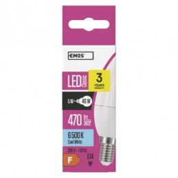 LED CLS CANDLE 5W(40W) 470lm E14 CW