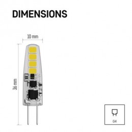 LED CLS JC 1,9W(21W) 200lm G4 WW