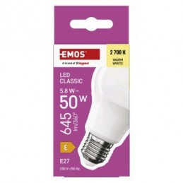 LED CLS A60 5,8W(50W) 645lm E27 WW