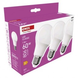 LED CLS A60 7W(60W) 806lm E27 NW 3PC