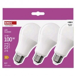 LED CLS A60 13W(100W) 1521lm E27 NW 3PC