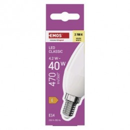 LED CLS CANDLE 4,2W(40W) 470lm E14 WW