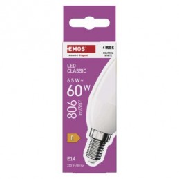 LED CLS CANDLE 6,5W(60W) 806lm E14 NW