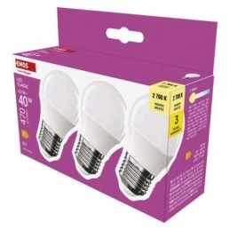 LED CLS MINI GLOBE 4,2W(40W) 470lm E27 WW 3PC