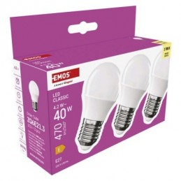 LED CLS MINI GLOBE 4,2W(40W) 470lm E27 WW 3PC