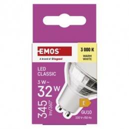 LED CLS MR16 3W(32W) 345lm GU10 WW