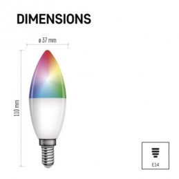 LED GOSMART C37 4,8W(40W)470lmE14  WIFI RGBCCT