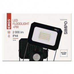 LED REFLEKTOR SIMPO 20W 2000LM IP44 NW PIR