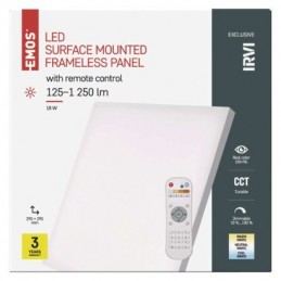 LED SVÍTIDLO IRVI PŘ.Č 18W 1250LM STM. CCT+OVLADAČ