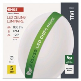 LED SVÍTIDLO TIVI PŘ.KR 5,2W 880LM IP44 NW