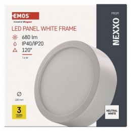 LED PANEL NEXXO PŘ.KR 7,6W 680LM IP40 NW B