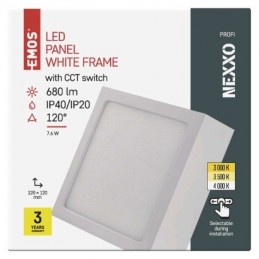 LED SVÍTIDLO NEXXO PŘ.ČTV 7,6W 680LM IP40 CCT B