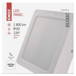 LED SVÍTIDLO RUBIC PŘ.ČTV 18W 1800LM IP20 NW B