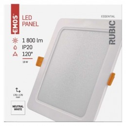 LED SVÍTIDLO RUBIC VES.ČTV 18W 1800LM IP20 NW B